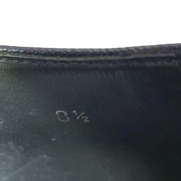 Prada Italian Saffiano Black Leather Dress Shoes Mens 8.5 Luxury Formal Oxfords - Picture 9 of 14